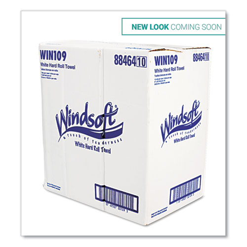 Image of Hardwound Roll Towels, 8" x 350 ft, White, 12 Rolls/Carton
