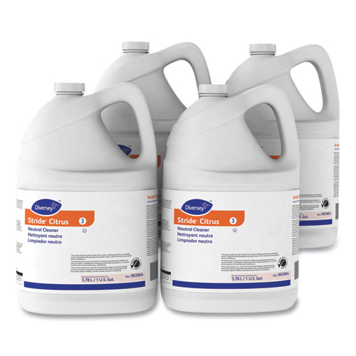 Image of Diversey™ Stride Neutral Cleaner, Citrus, 1 Gal, 4 Bottles/Carton