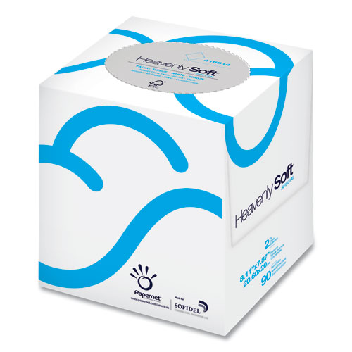 Heavenly Soft Facial Tissue, 2-Ply, 8 x 8.2, White, 90/Cube Box, 36 Boxes/Carton