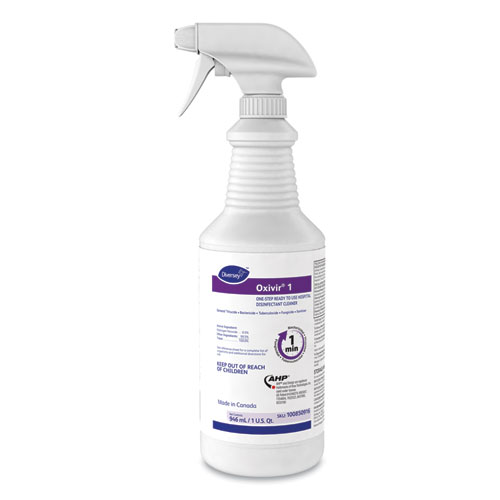 Image of Diversey™ Oxivir 1 Rtu Disinfectant Cleaner, 32 Oz Spray Bottle, 12/Carton