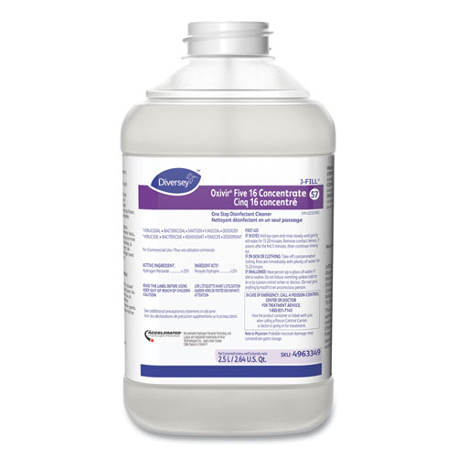 Diversey™ Oxivir Five 16 Concentrate One Step Disinfectant Cleaner, 1.59 qt Bottle, 2/CT