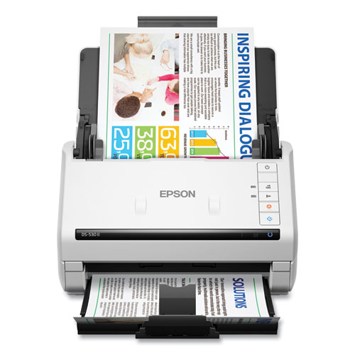 Epson® DS-530 II Color Duplex Document Scanner, 600 dpi Optical Resolution, 50-Sheet Duplex Auto Document Feeder