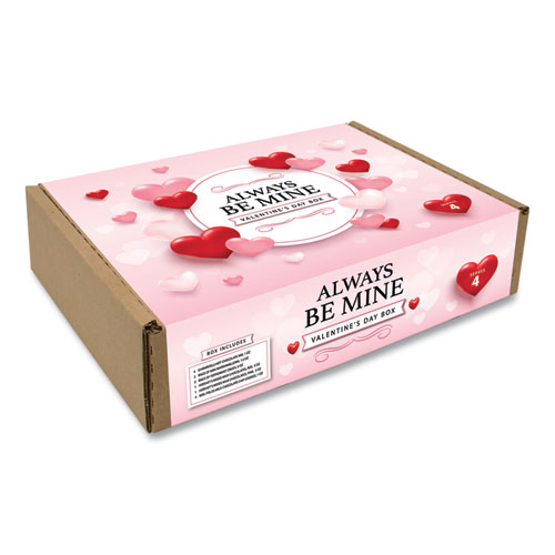 Always Be Mine Valentine's Day Box, Cocoa/Marshmallows/Candy/Cookies, 5 lb Box, 14 Packets/Box