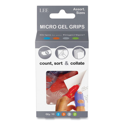 Tippi Micro-Gel Fingertip Grips, Assorted Sizes, 10/Pack