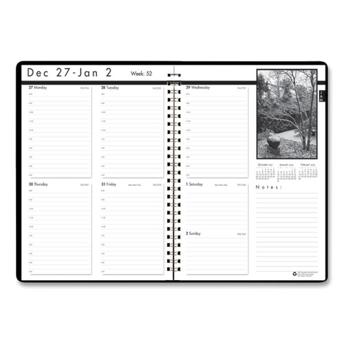 Black-on-White Photo Weekly Appointment Book, Landscapes Photography, 11 x 8.5, Black Cover, 12-Month (Jan to Dec): 2024
