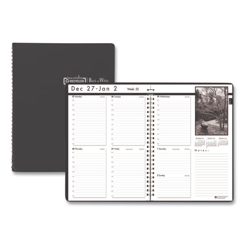 House of Doolittle™ Weekly Planner with Black and White Photos, 11 x 8.5, Black, 2022