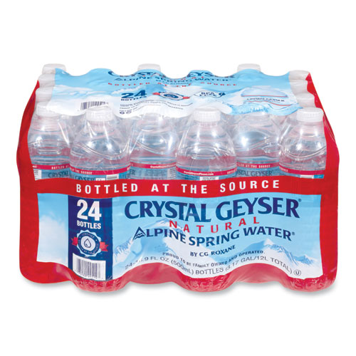 Crystal Geyser® Alpine Spring Water, 16.9 oz Bottle, 24/Case