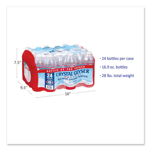Image of Crystal Geyser® Alpine Spring Water, 16.9 Oz Bottle, 24/Carton