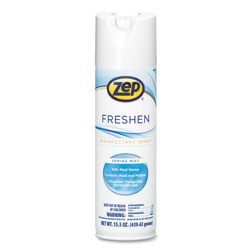 Zep® Freshen Disinfectant Spray, Spring Mist, 15.5 oz Aerosol Spray