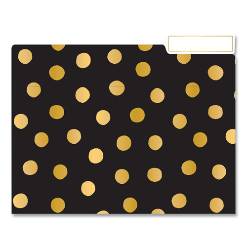 Fashion File Folders, 1/3-Cut Tabs, Letter Size, Polka Dot Assortment, 9/Pack