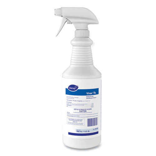 Diversey™ Virex TB Disinfectant Cleaner, Lemon Scent, Liquid, 1 gal Bottle, 4/Carton