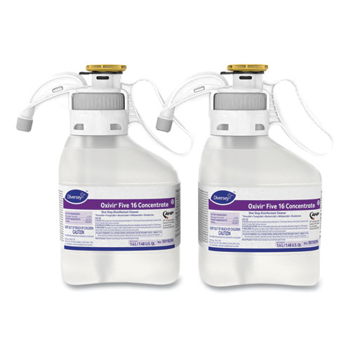 Image of Diversey™ Oxivir Five 16 Concentrate One Step Disinfectant Cleaner, Liquid, 1.4 L, 2/Ct