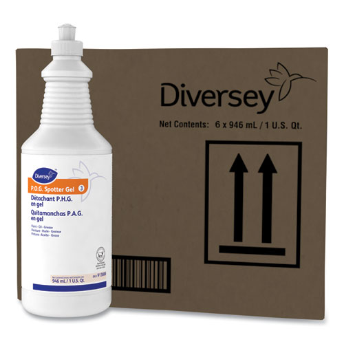 Image of Diversey™ Paint, Oil And Grease Spotter Gel, Fruity Scent, 32 Oz Squeeze Bottle, 6/Carton