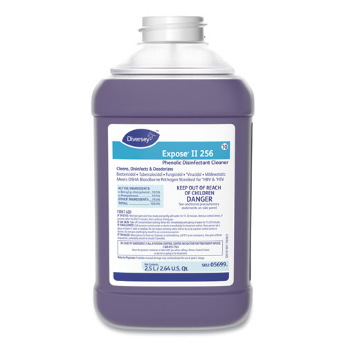 Diversey™ Expose II 256 Phenolic Disinfectant Cleaner, 2.5 L Bottle, 2/Carton