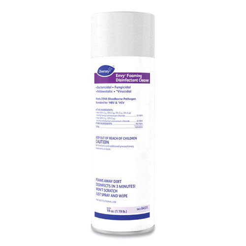 Diversey™ Envy Foaming Disinfectant Cleaner, Lavender Scent, 19 oz Aerosol Spray, 12/Carton