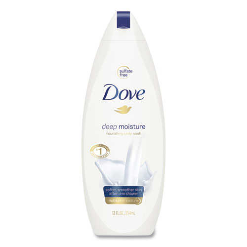 Image of Dove Body Wash Deep Moisture, 12 oz Bottle, 6/Carton