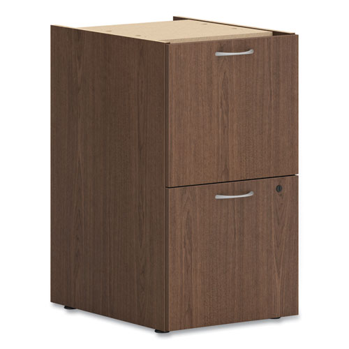 HON® Mod Support Pedestal, Left or Right, 2 Legal/Letter-Size File Drawers, Sepia Walnut, 15" x 20" x 28"