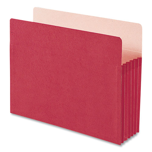 Smead™ Colored File Pockets, 5.25" Expansion, Letter Size, Red