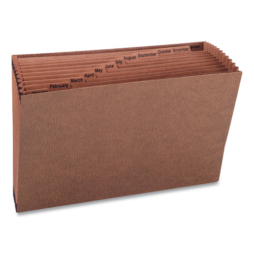 TUFF Expanding Open-Top Stadium File, 12 Sections, 1/12-Cut Tabs, Legal Size, Redrope