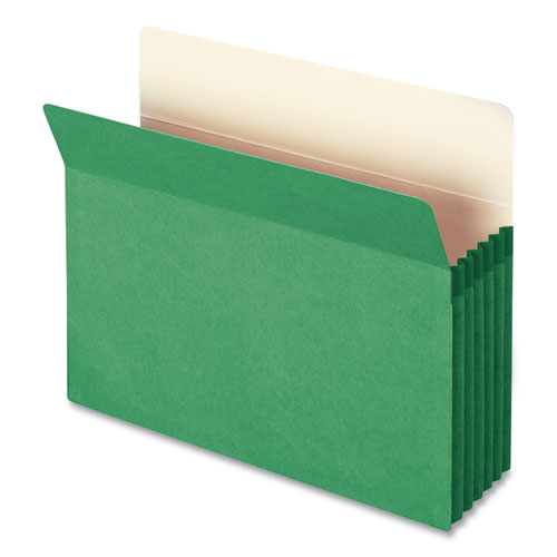 Smead™ Colored File Pockets, 5.25" Expansion, Letter Size, Green