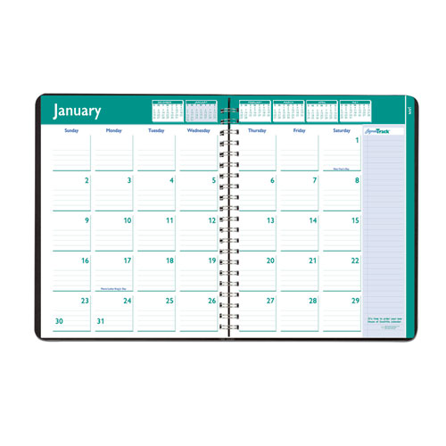Image of House Of Doolittle™ Express Track Recycled Weekly Appointment Book/Monthly Planner, 11 X 8.5, Black Cover, 13-Month (Jan To Jan): 2024 To 2025