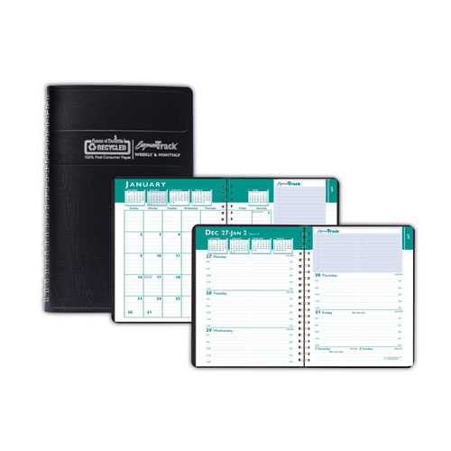 House Of Doolittle™ Express Track Recycled Weekly Appointment Book/Monthly Planner, 8 X 5, Black Cover, 13-Month (Jan To Jan): 2024 To 2025
