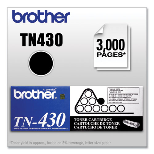 Image of TN430 Toner, 3,000 Page-Yield, Black