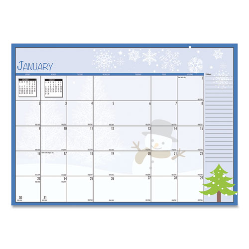 Image of House Of Doolittle™ Seasonal Monthly Planner, Seasonal Artwork, 10 X 7, Light Blue Cover, 12-Month (July To June): 2022 To 2023