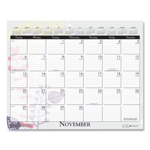 Image of Recycled Wild Flower Wall Calendar, Wild Flowers Artwork, 15 x 12, White/Multicolor Sheets, 12-Month (Jan to Dec): 2023