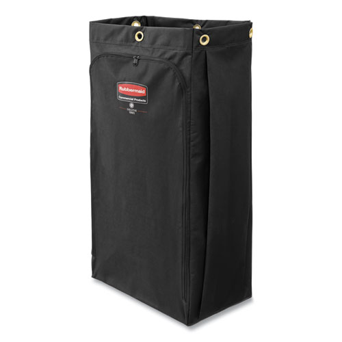Fabric Cleaning Cart Bag, 26 gal, 17.5" x 33", Black