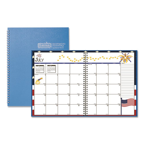 House Of Doolittle™ Seasonal Monthly Planner, Seasonal Artwork, 10 X 7, Light Blue Cover, 12-Month (July To June): 2022 To 2023