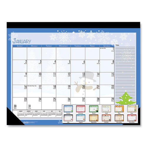 Recycle Desk Pad Calendar, Earthscapes Seasonal Artwork, 18.5 x 13, Black Binding/Corners,12-Month (Jan to Dec): 2023