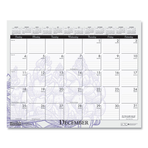 Image of Recycled Wild Flower Wall Calendar, Wild Flowers Artwork, 15 x 12, White/Multicolor Sheets, 12-Month (Jan to Dec): 2023