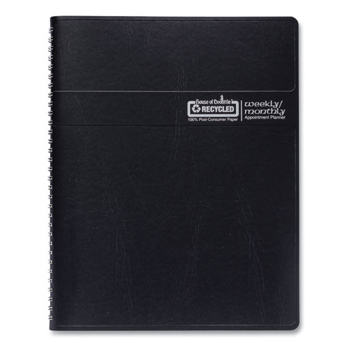 Image of House Of Doolittle™ Recycled Monthly Weekly 7 Day Planner, 8.75 X 6.88, Black Cover, 12-Month (Jan To Dec): 2024