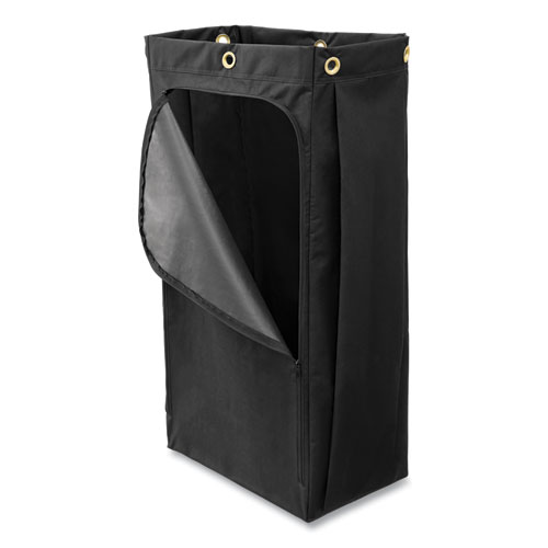 Image of Rubbermaid® Commercial Fabric Cleaning Cart Bag, 26 Gal, 17.5" X 33", Black