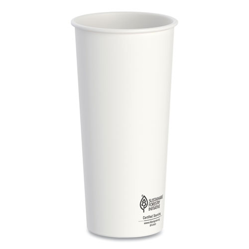 Thermoguard Insulated Paper Hot Cups, 24 oz, White Sustainable Forest Print, 600/Carton