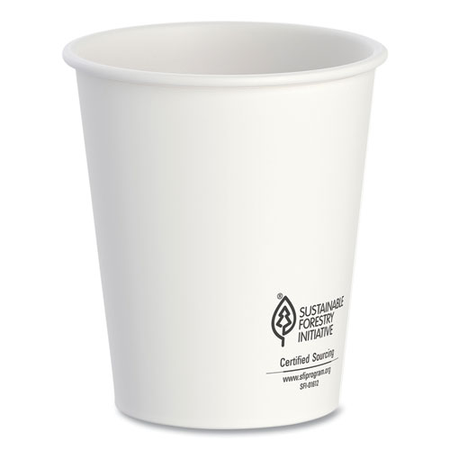 Thermoguard Insulated Paper Hot Cups, 12 oz, White Sustainable Forest Print, 600/Carton