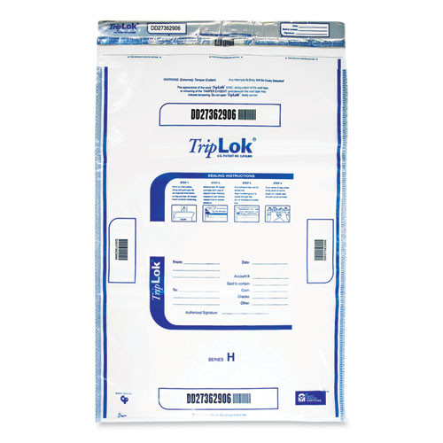 TripLOK™ Deposit Bag, Plastic, 12 x 16, Clear, 100/Pack