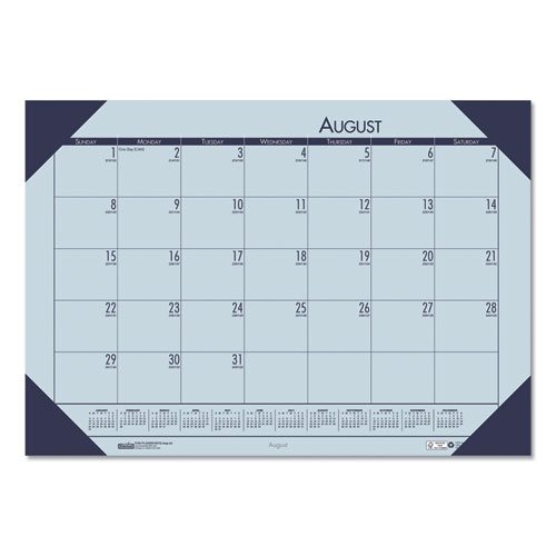 Image of EcoTones Recycled Academic Desk Pad Calendar, 18.5 x 13, Orchid Sheets, Cordovan Corners, 12-Month (Aug-July): 2022-2023