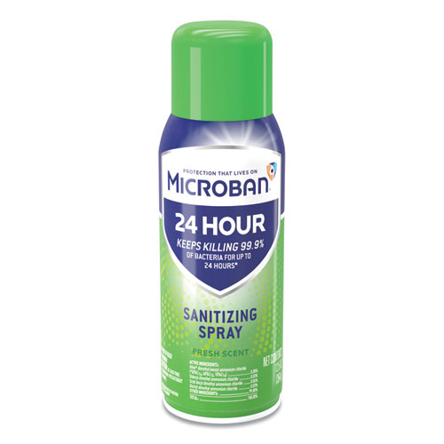 24-Hour Disinfectant Sanitizing Spray, Fresh Scent, 12.5 oz Aerosol Spray, 6/Carton