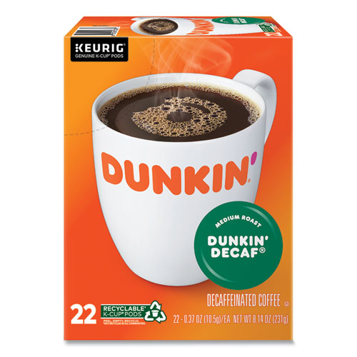 K-Cup Pods, Dunkin' Decaf, 22/Box