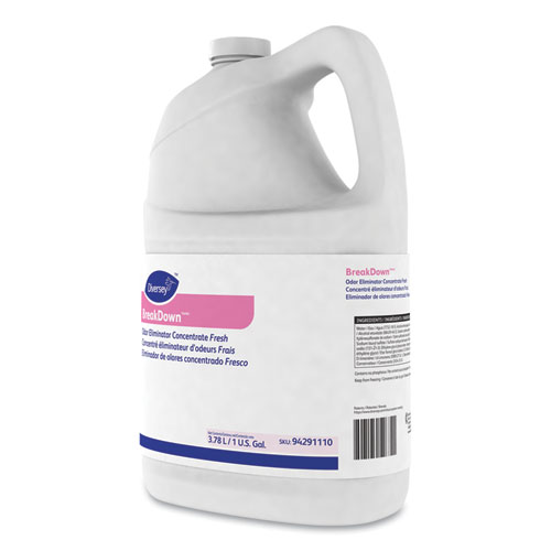 Image of Diversey™ Breakdown Odor Eliminator, Cherry Almond Scent, Liquid, 1 Gal Bottle, 4/Carton