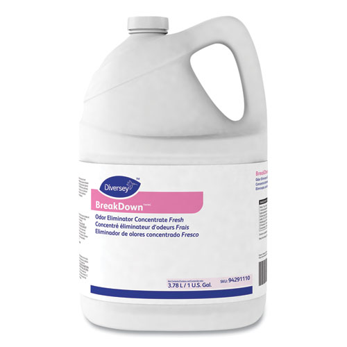 Diversey™ Breakdown Odor Eliminator, Cherry Almond Scent, Liquid, 1 Gal Bottle, 4/Carton