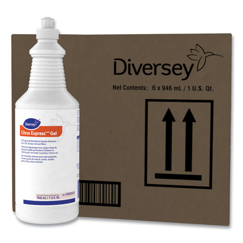 Image of Diversey™ Citrus Express Gel Spotter, Citrus Scent, 32 Oz Squeeze Bottle, 6/Carton