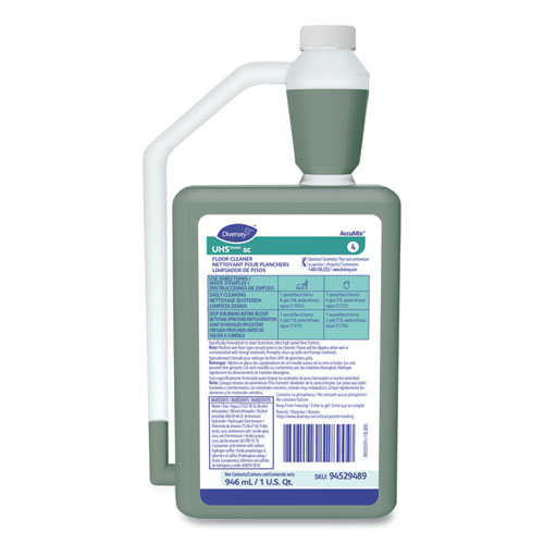 Diversey™ UHS Floor Cleaner, Liquid, 1 qt, Bottle 6/Carton