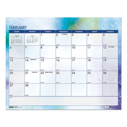 Image of House Of Doolittle™ Recycled Cosmos Wall Calendar, Cosmos Artwork, 14.88 X 12, White/Blue/Multicolor Sheets, 12-Month (Jan To Dec): 2024