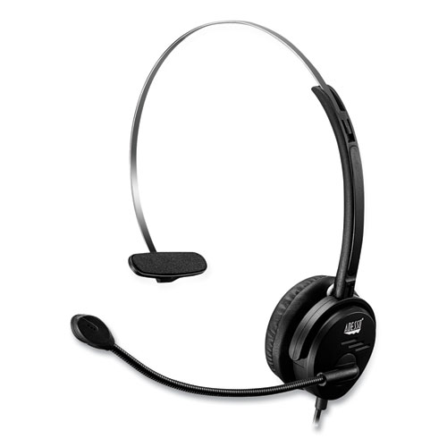 Image of Adesso Xtream P1 Monaural Over The Head Headset With Microphone, Black