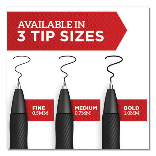 Image of Sharpie® S-Gel™ S-Gel High-Performance Gel Pen, Retractable, Medium 0.7 Mm, Black Ink, Black Barrel, Dozen