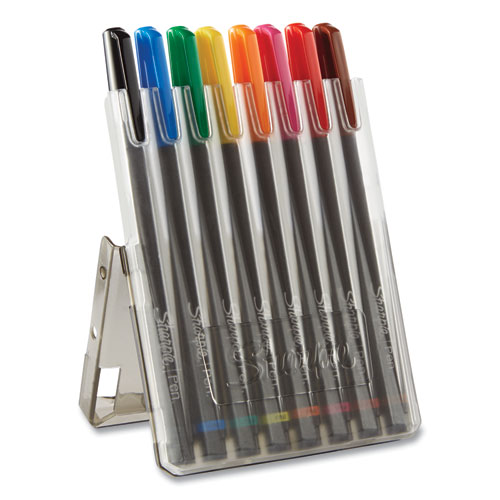 Image of Sharpie® Art Pen W/Hard Case Porous Point Pen, Stick, Fine 0.4 Mm, Assorted Ink And Barrel Colors, 8/Pack