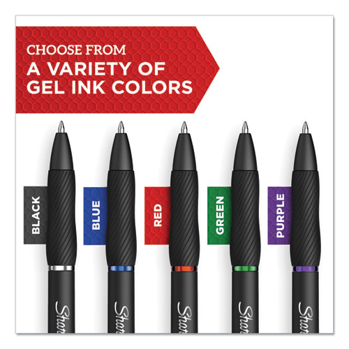 Image of Sharpie® S-Gel™ S-Gel High-Performance Gel Pen, Retractable, Medium 0.7 Mm, Blue Ink, Black Barrel, Dozen